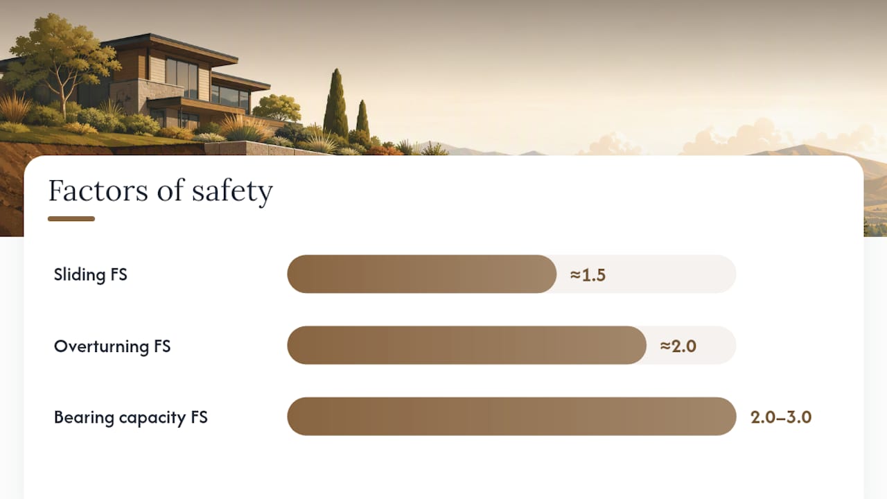 What Calculations Determine a Safe Retaining Wall? — overview diagram