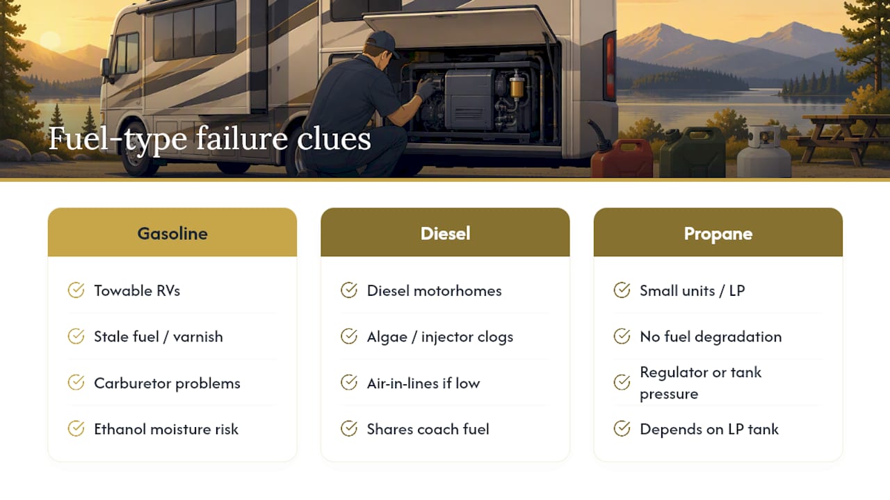 Comparison of RV generator fuel types