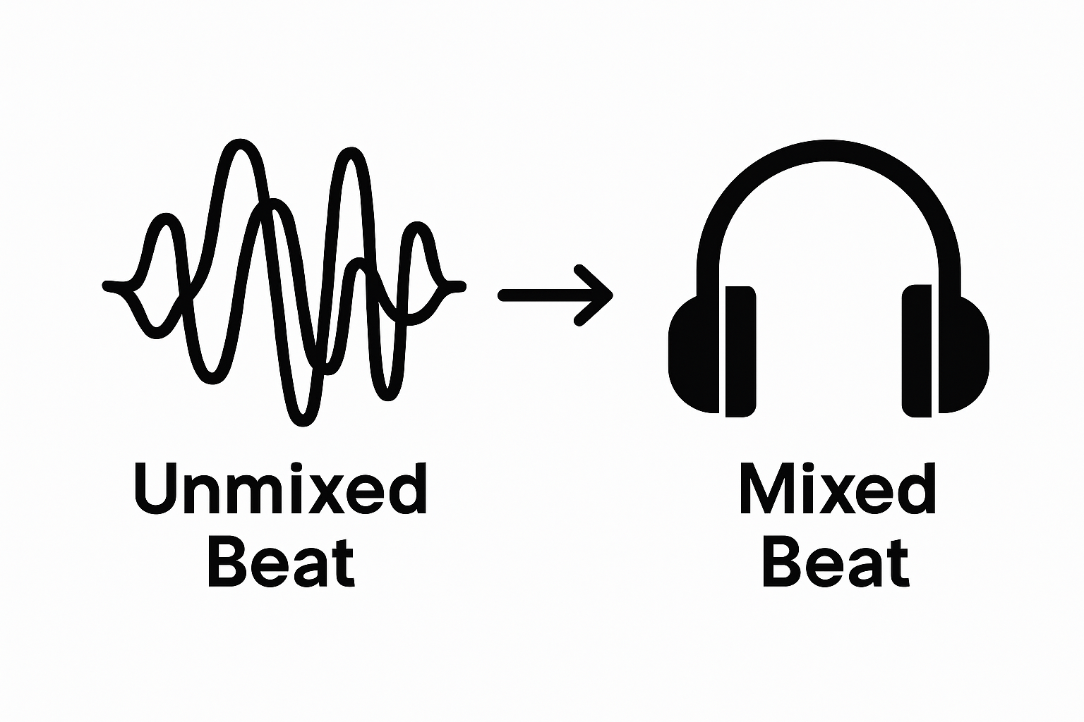 Visual comparison of unmixed versus mixed beat