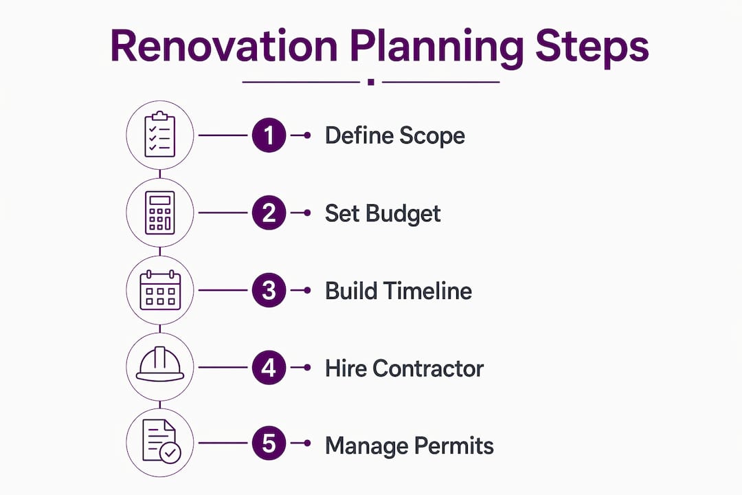 Infographic outlining home renovation planning steps