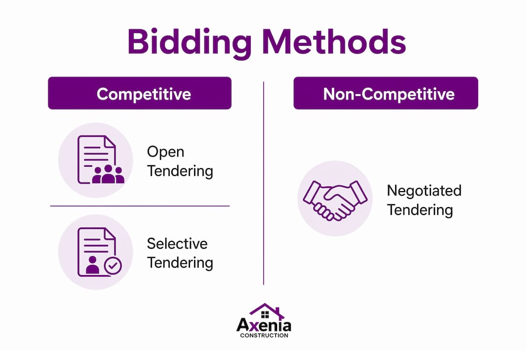 Infographic comparing construction bidding methods