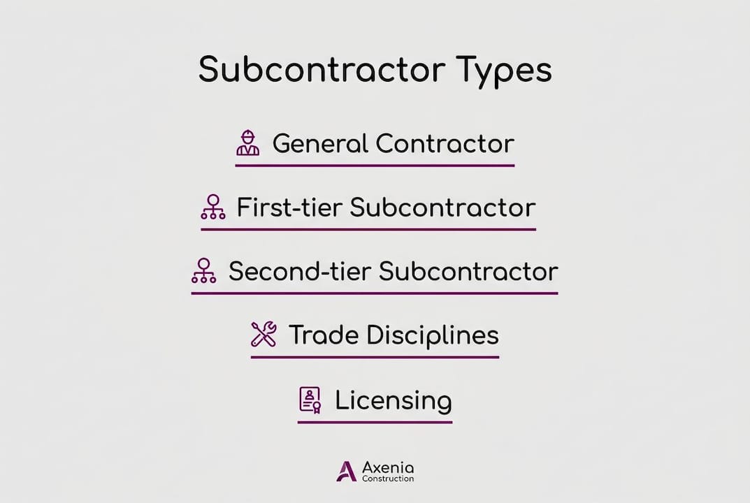 Infographic illustrating subcontractor classification levels