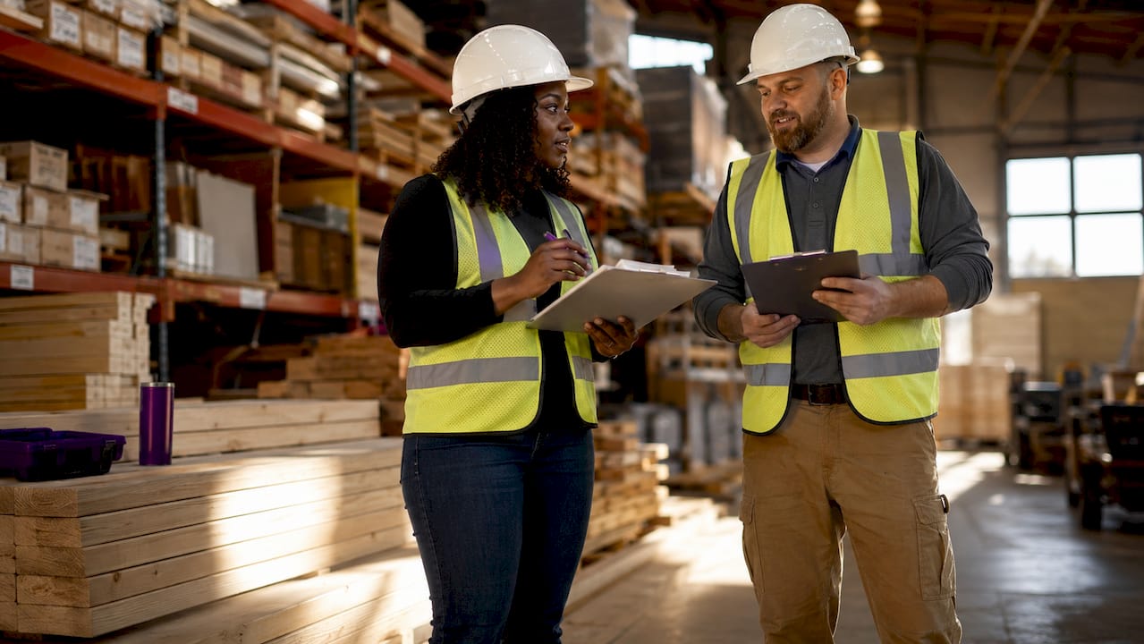 Contractors discussing express warranties on-site