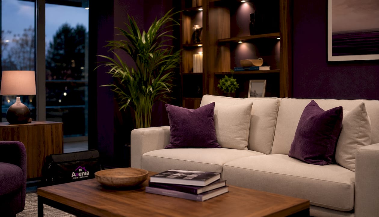 Modern finished residential living room interior