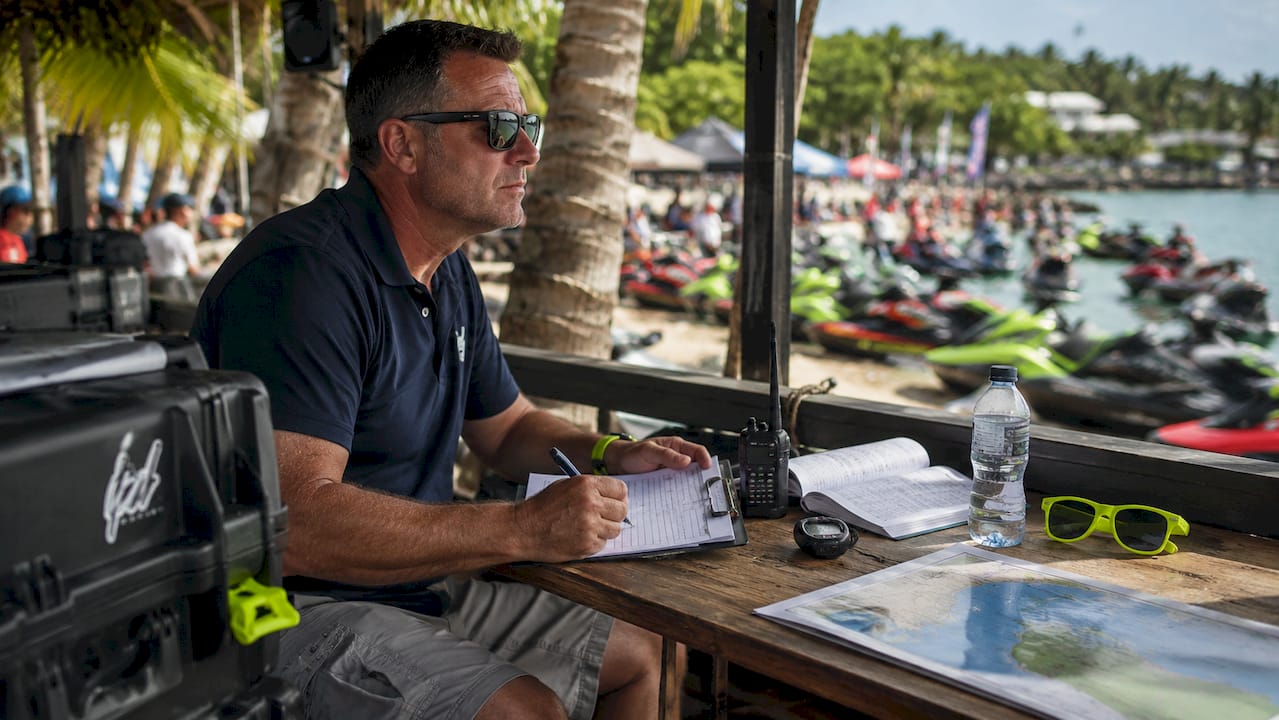 Race official managing PWC competition rules