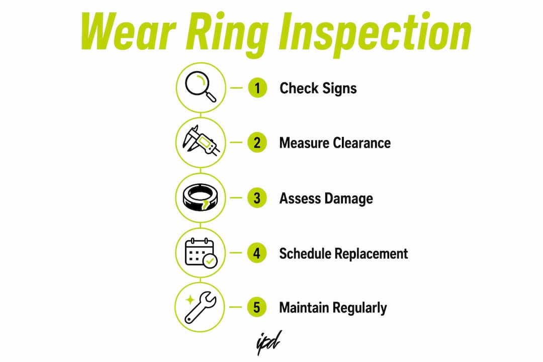Infographic showing jet ski wear ring inspection steps