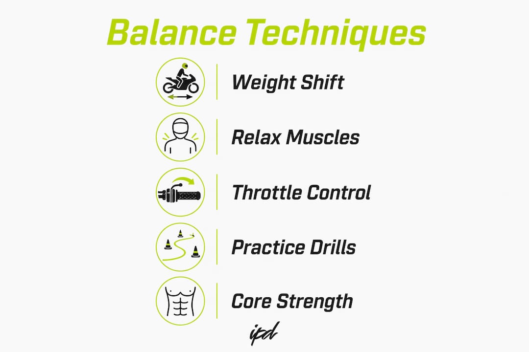Infographic illustrating key jet ski balance techniques in steps