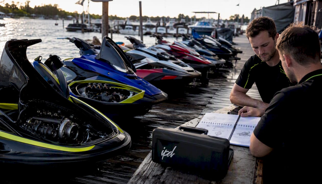 Various Yamaha WaveRunner models with superchargers