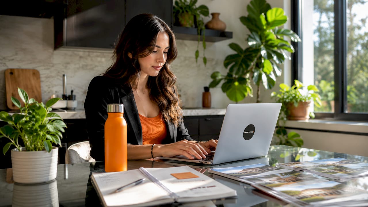 Real estate agent working SEO strategy
