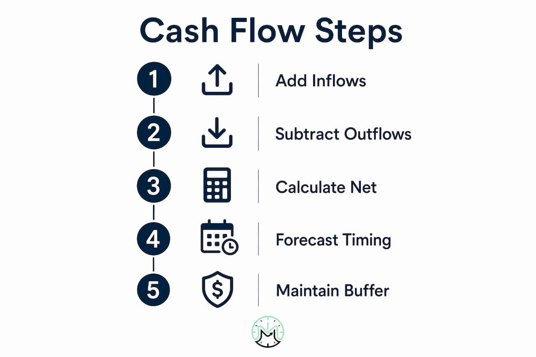 Infographic showing cash flow management steps