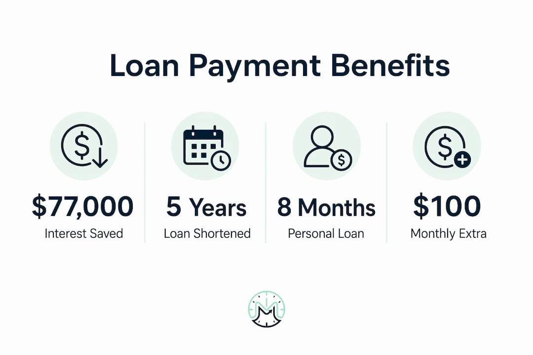Infographic showing loan payment savings and benefits