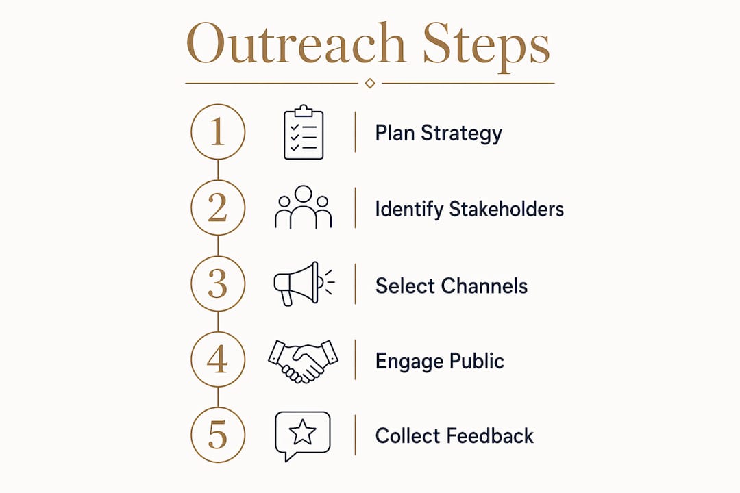 Infographic illustrating outreach process steps