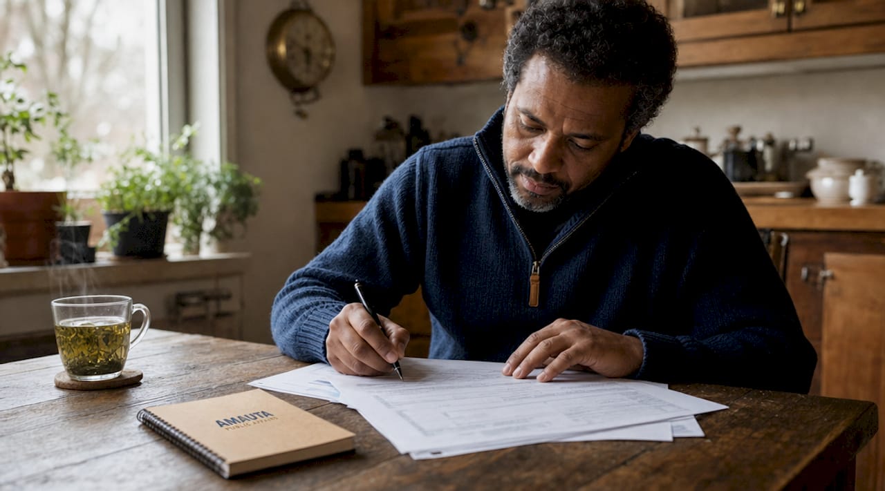 Close-up of hands signing IRS nonprofit form