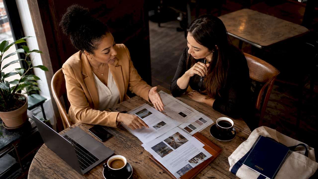 Local business owner and consultant discussing PR strategy