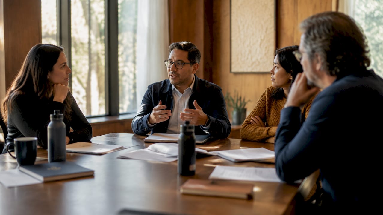 City manager leading council meeting discussion