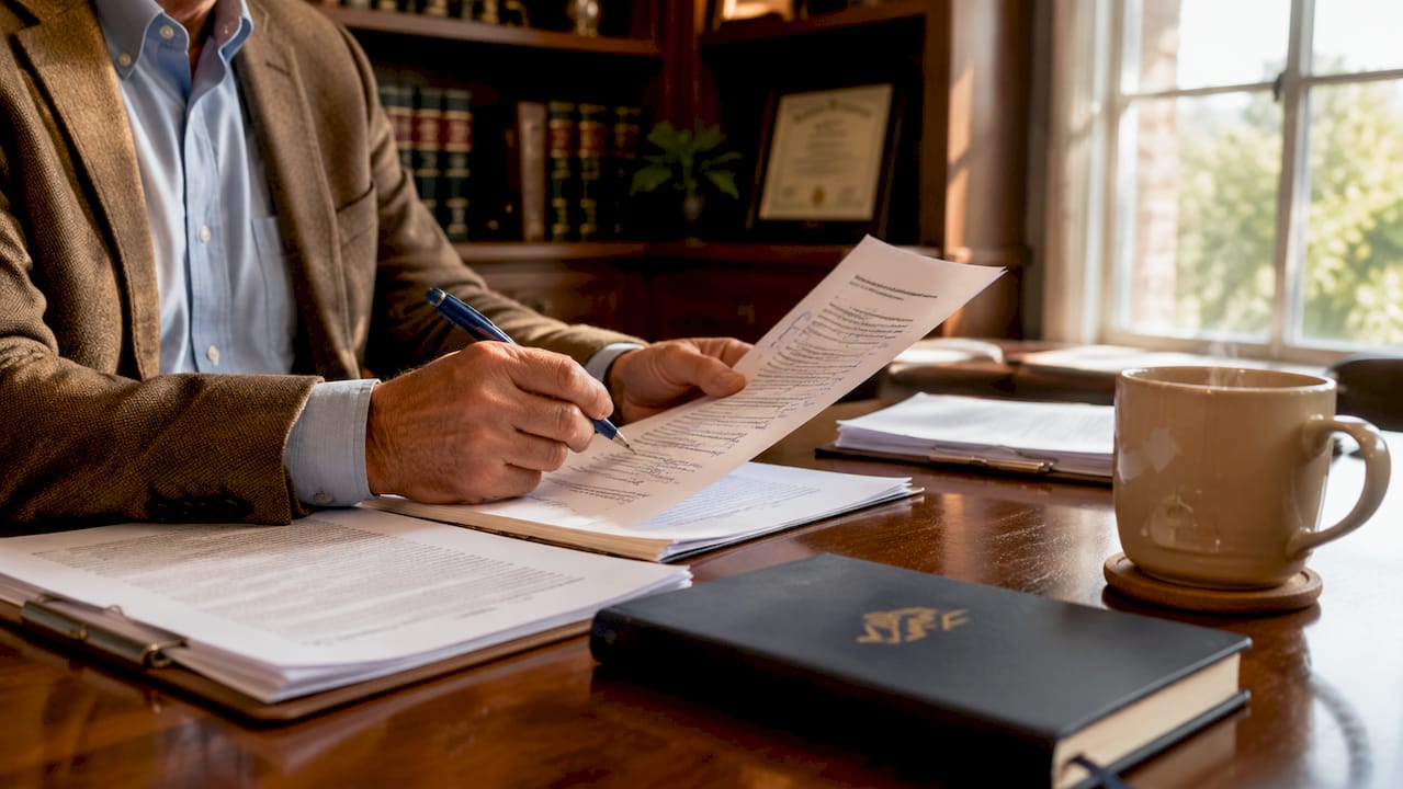 Hands annotating government rulemaking document