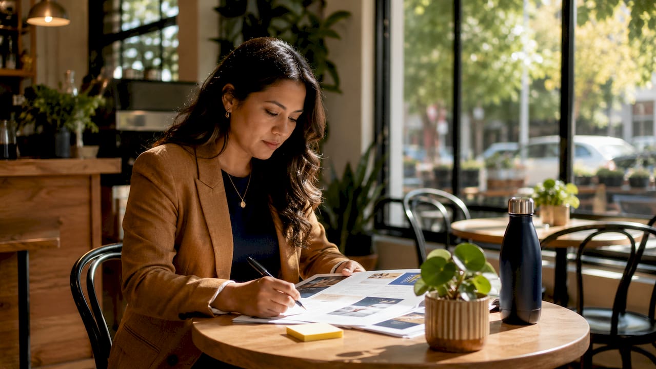 Strategist reviewing advocacy campaign messaging drafts