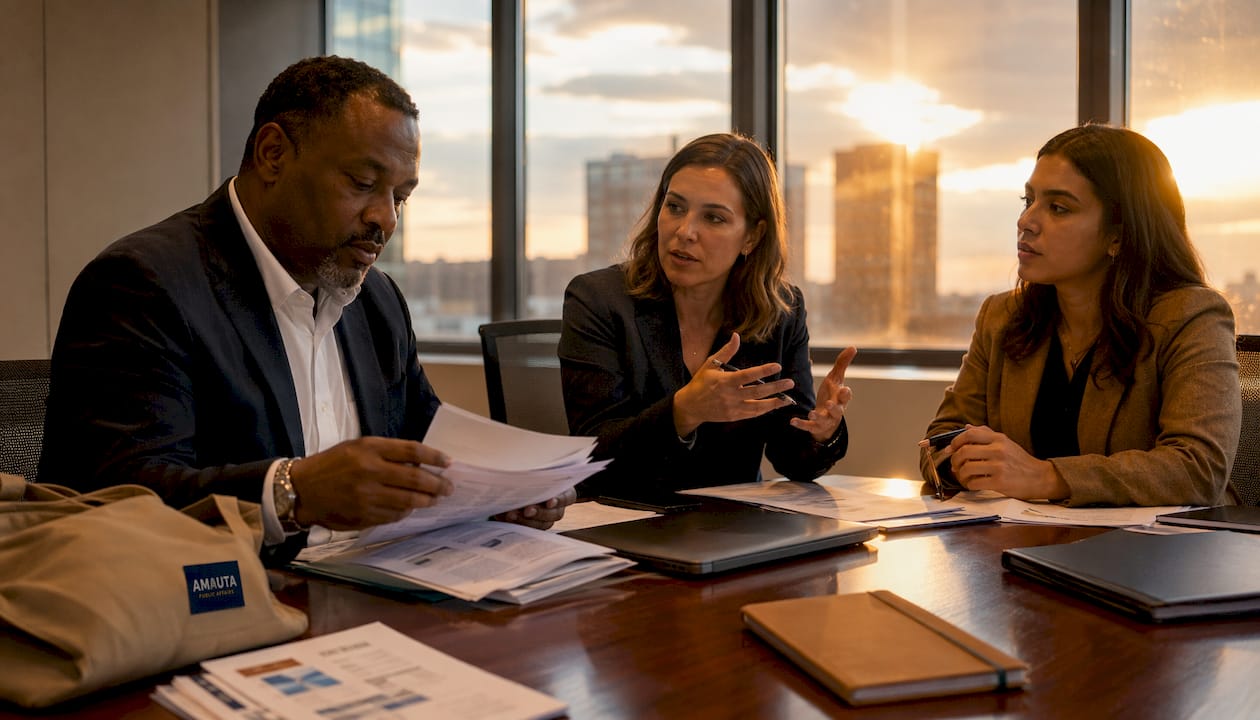 Team reviewing data center operational documents