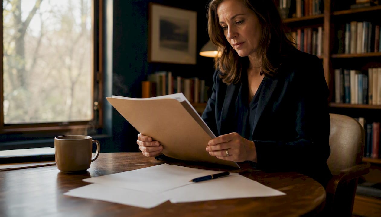 Nonprofit leader handling messaging materials