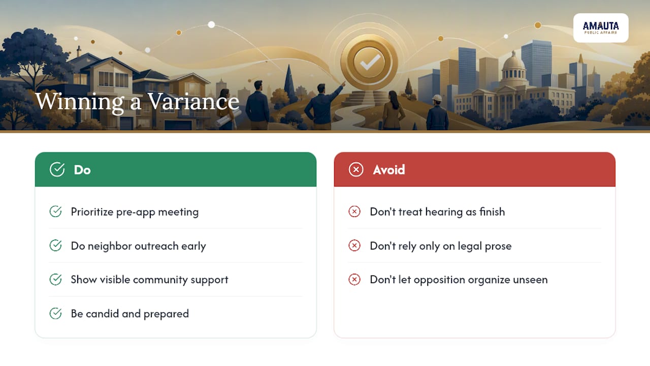 The Part Nobody Tells You About Winning a Variance — overview diagram