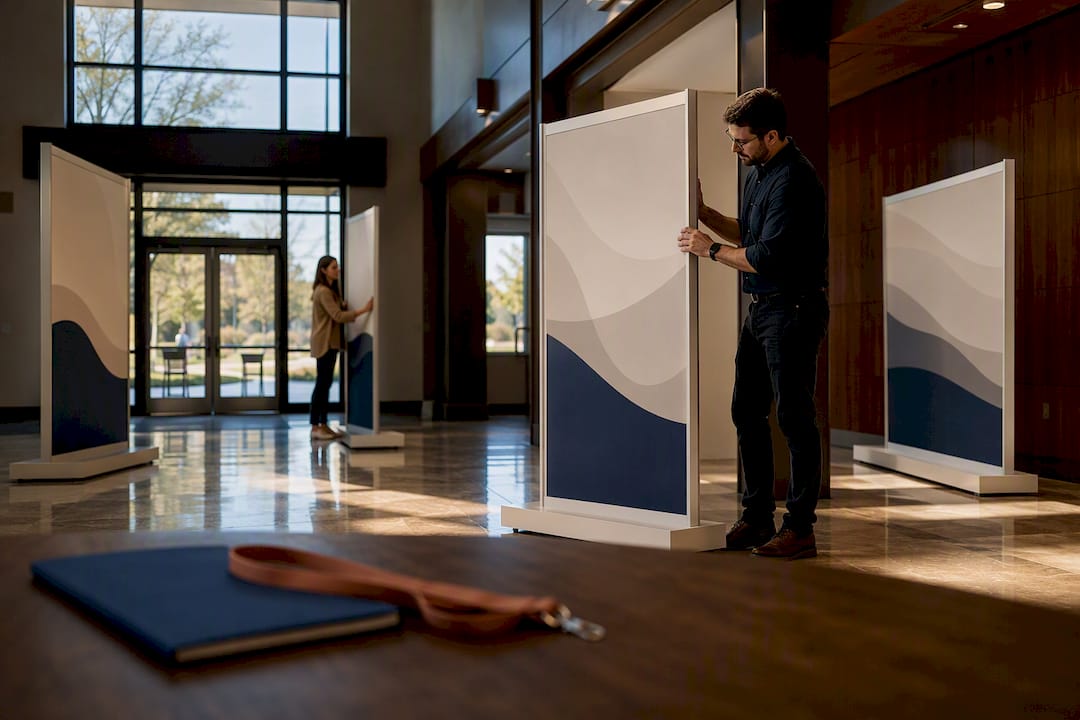Organizers preparing a public open house