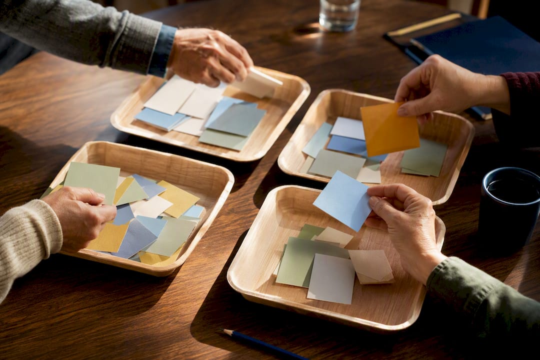 Attendees submitting cards during public participation