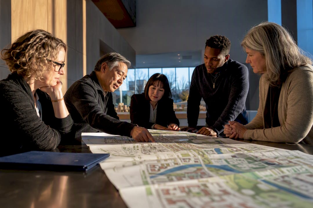 Community committee reviewing a land-use plan