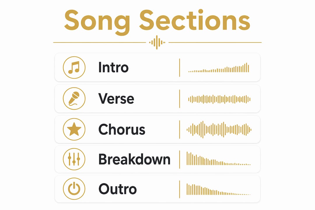 Infographic depicting song sections and their functions