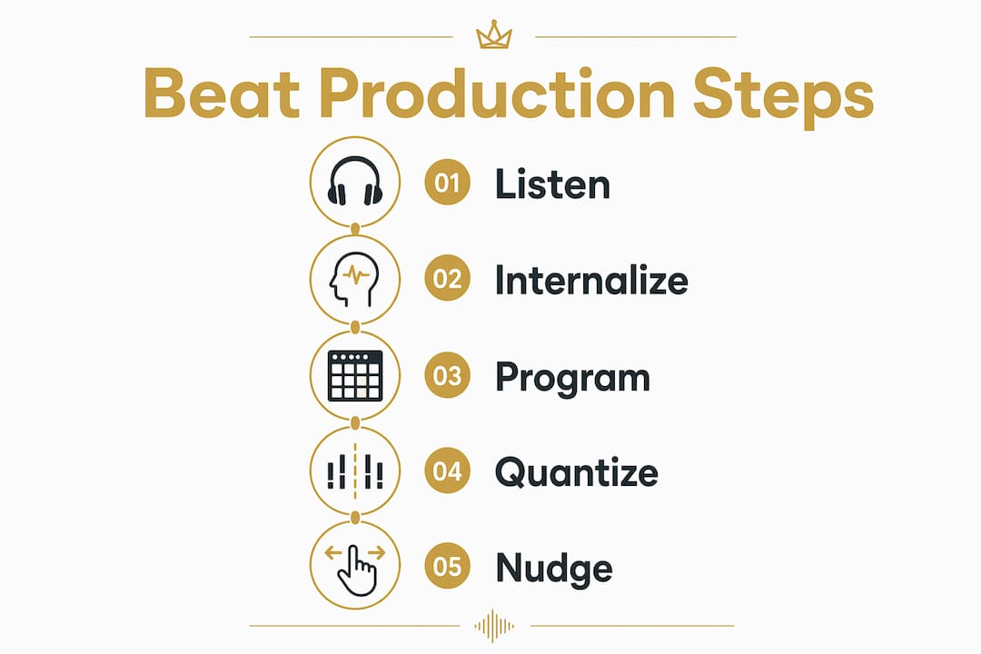 Infographic illustrating beat production process flow