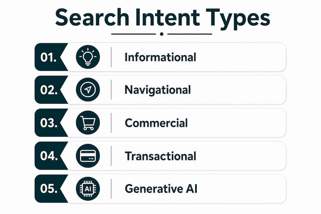 Infographic illustrating types of search intent