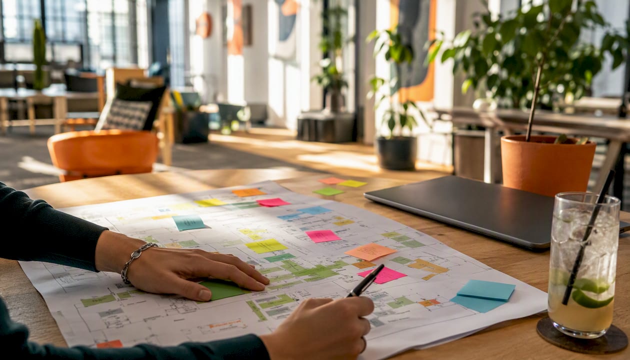 Hands holding SEO site map with orphan pages