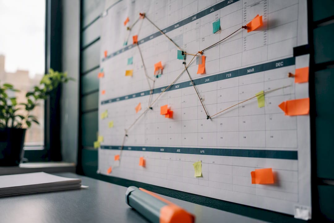 Wall calendar with long SaaS sales timeline