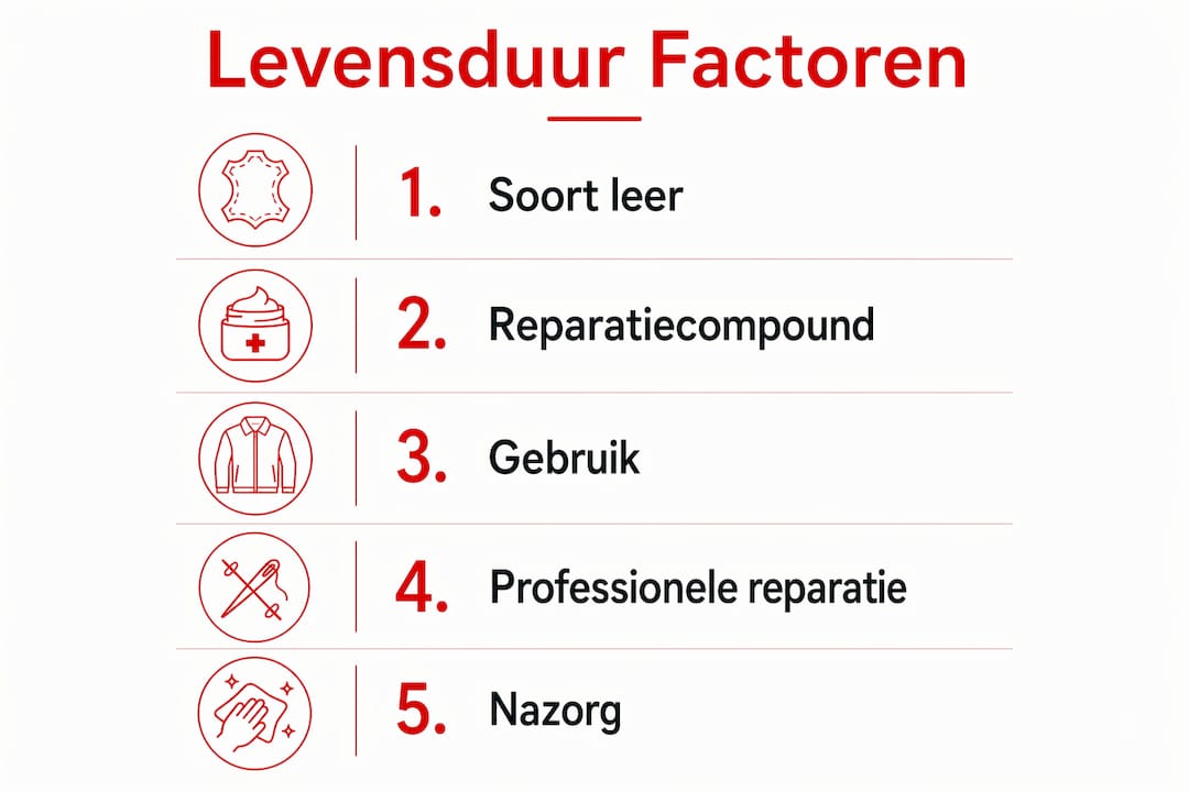 Infographic: welke factoren bepalen hoe lang gerepareerd leer meegaat?