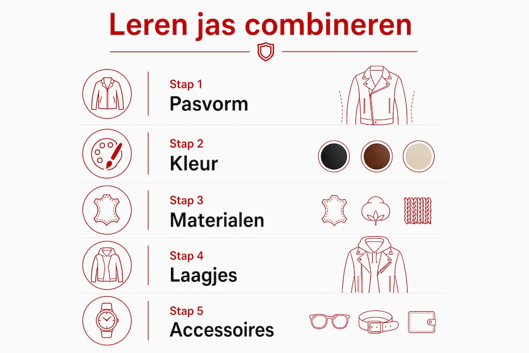 Overzichtelijke infographic: zo combineer je je jas stap voor stap