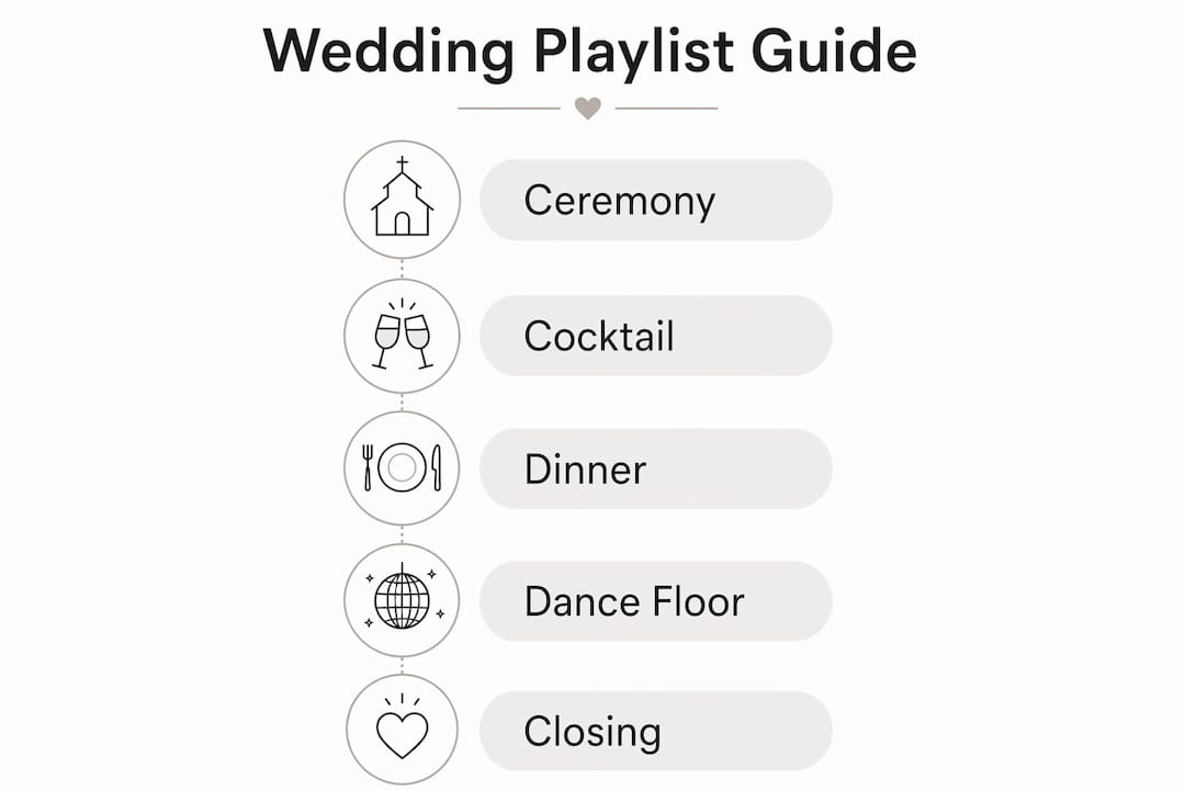 Infographic illustrating wedding playlist segments