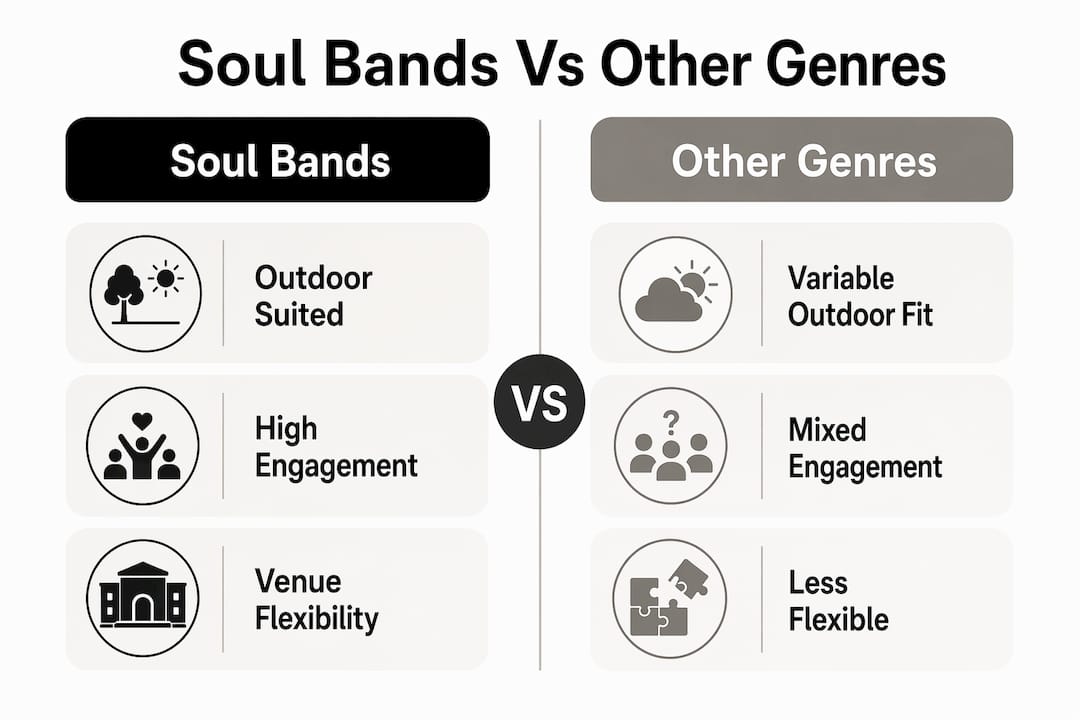 Infographic comparing soul bands and other music genres