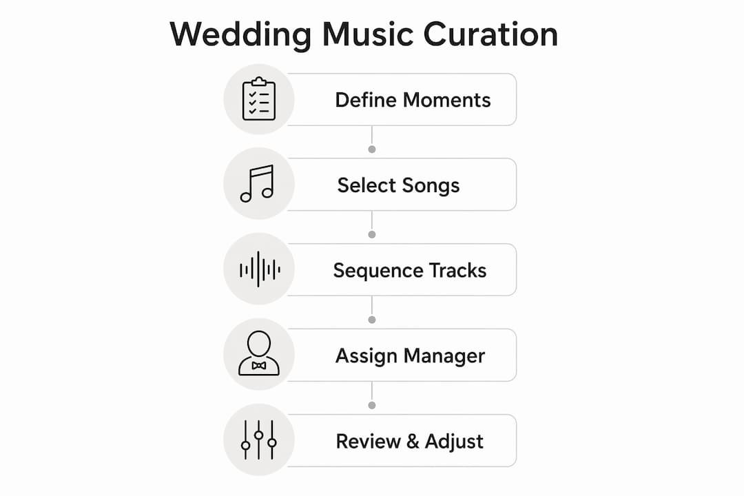 Infographic showing wedding music curation steps