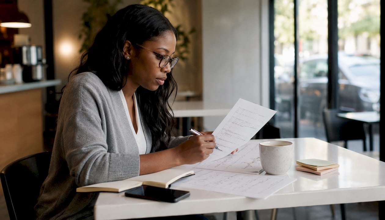 Event planner reviewing reception playlist and tempo