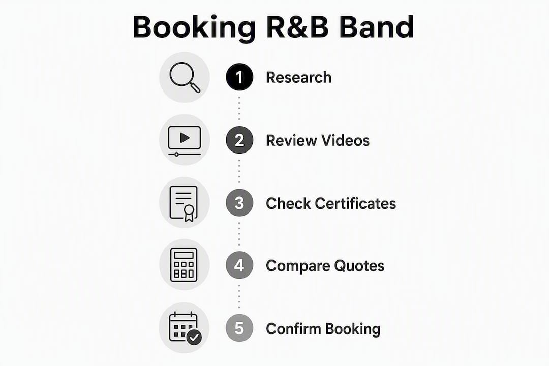 Infographic outlining steps to book an RB band