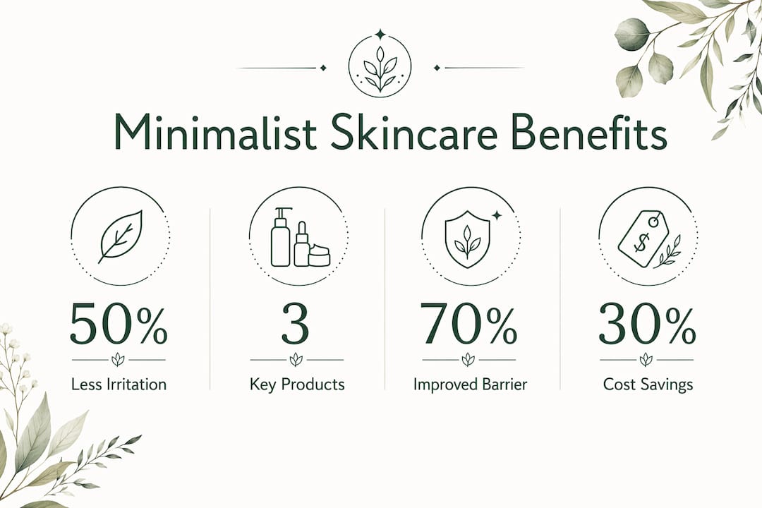 Infographic showing benefits of minimalist skincare routine