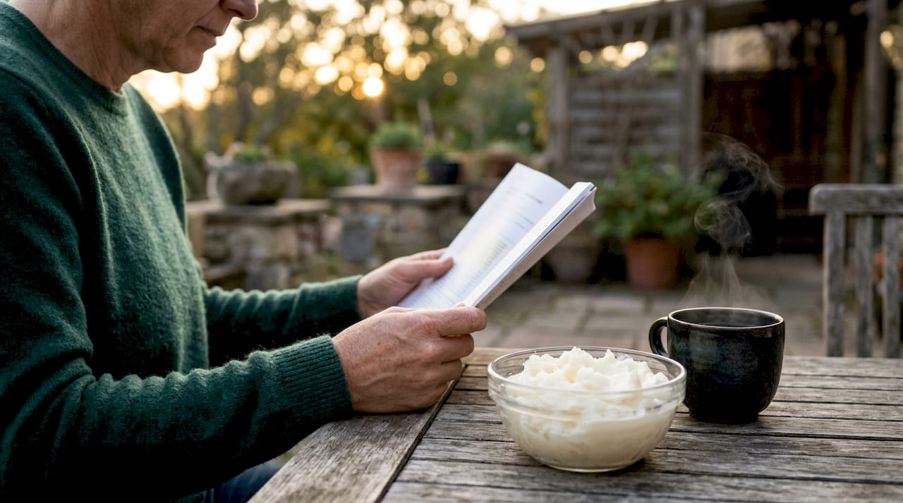 Person reviewing CLA nutritional research paper