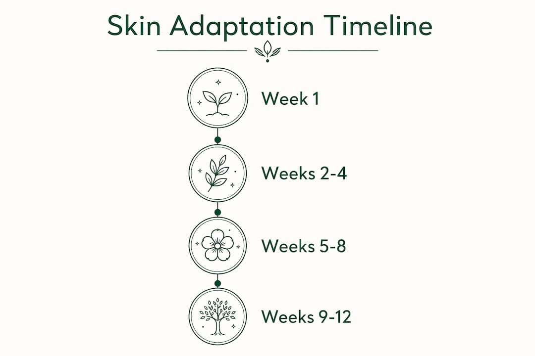 Infographic showing timeline of skin adaptation stages