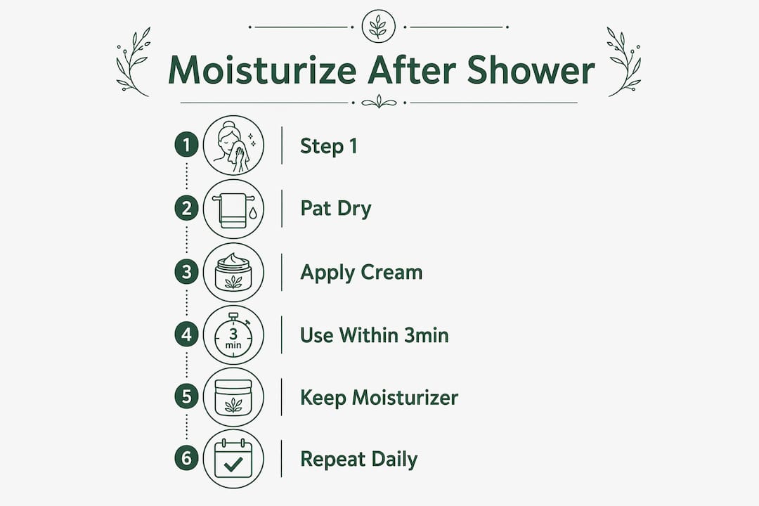 Infographic showing moisturizing routine steps