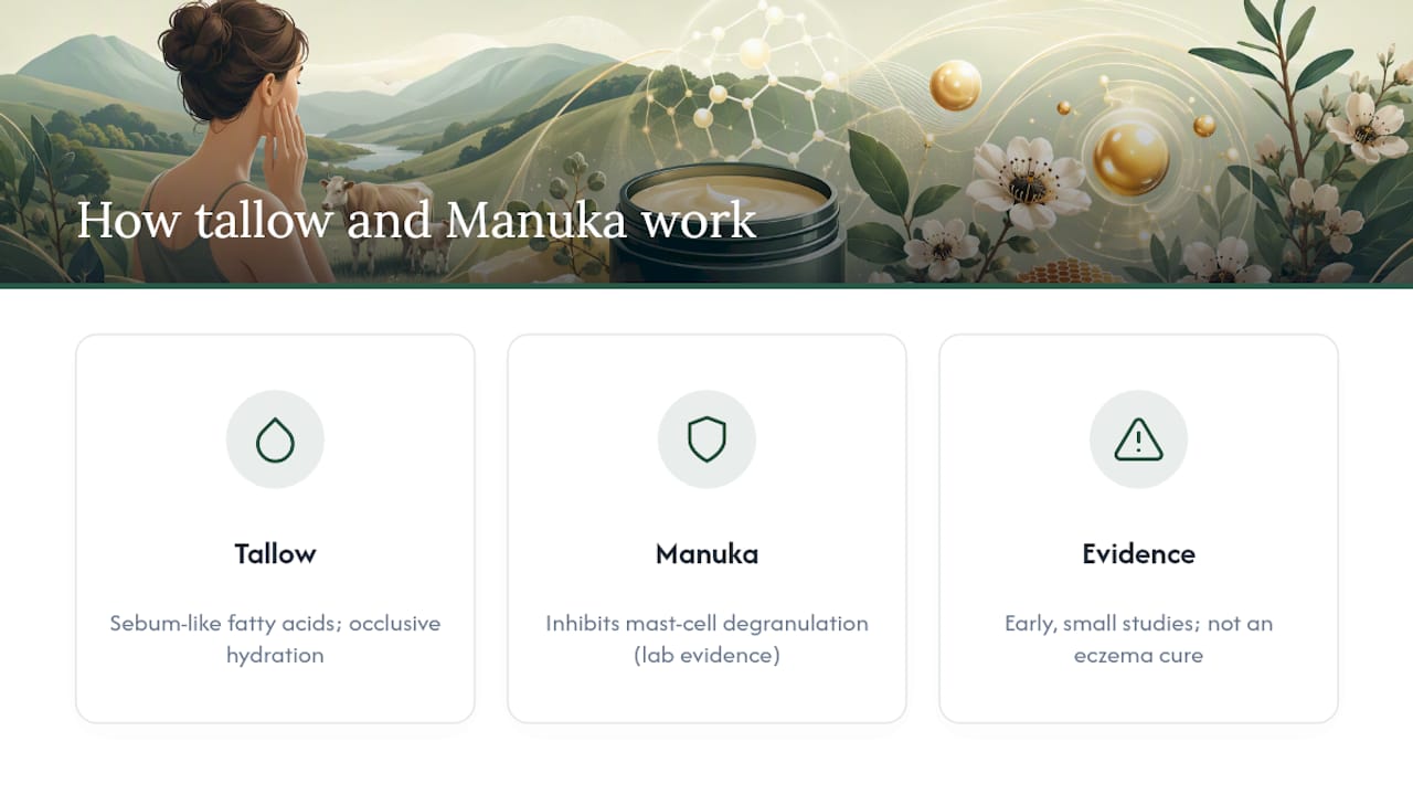 Tallow and Manuka honey skin mechanisms