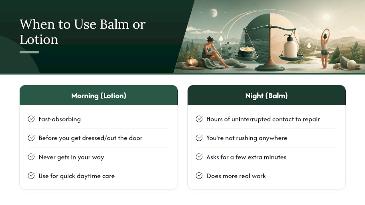 A Simple Way to Split Balm and Lotion Duty — overview diagram