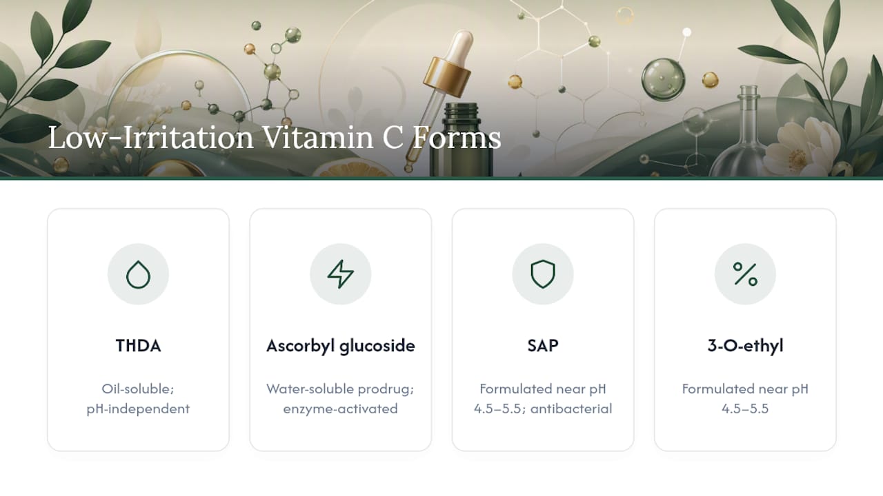 Comparison of gentle vitamin C derivatives