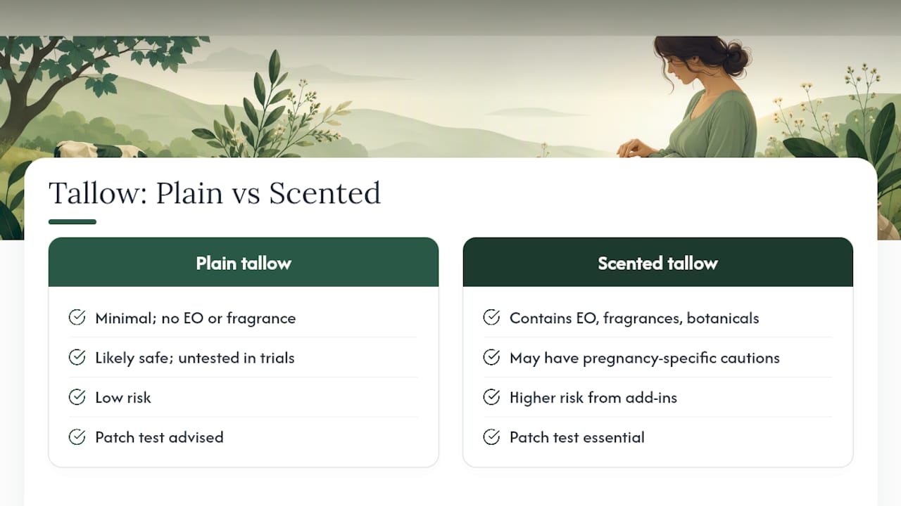 Plain and scented tallow comparison