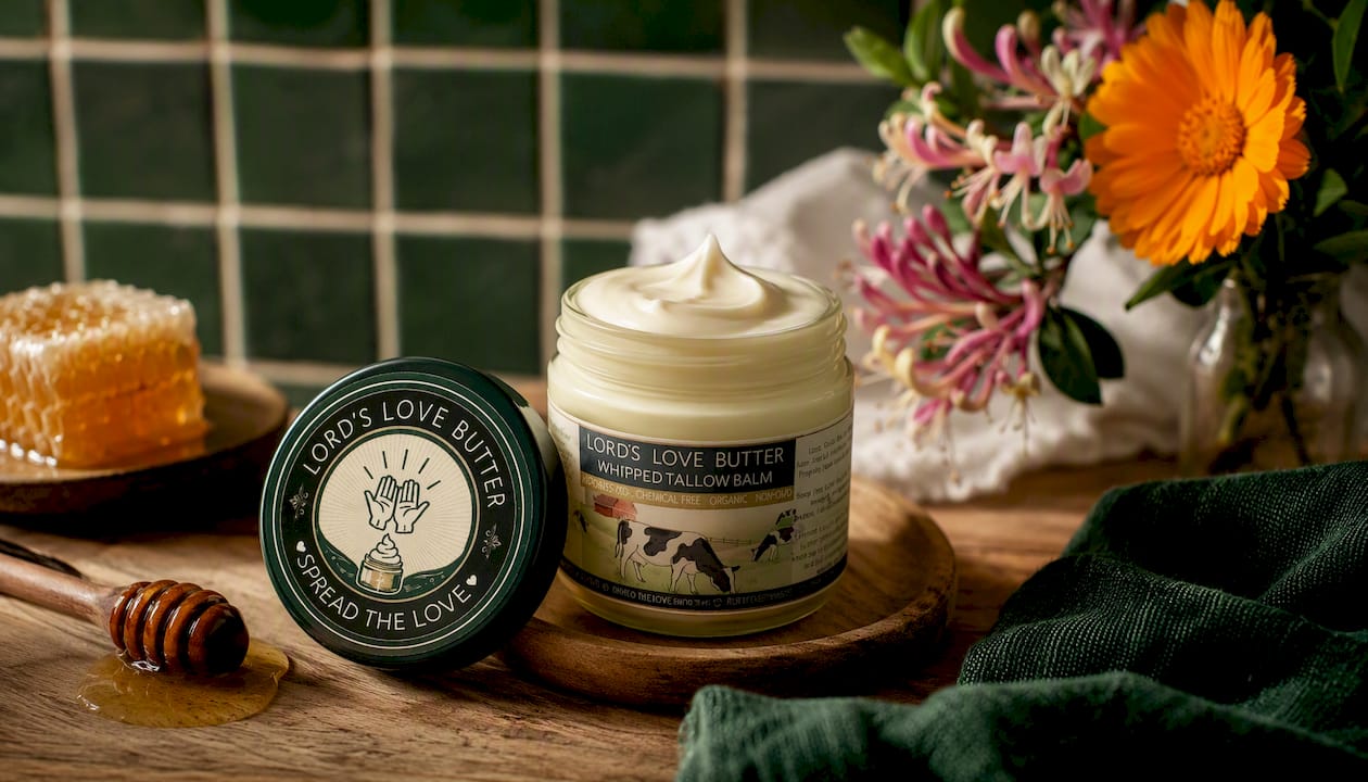 Whipped Beef Tallow Balm with Manuka Honey & Propolis - 2.4 oz Jar