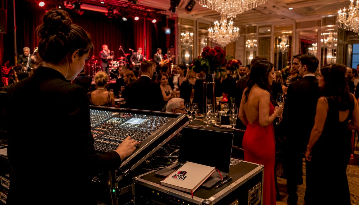 Ballroom gala with live entertainment and guests