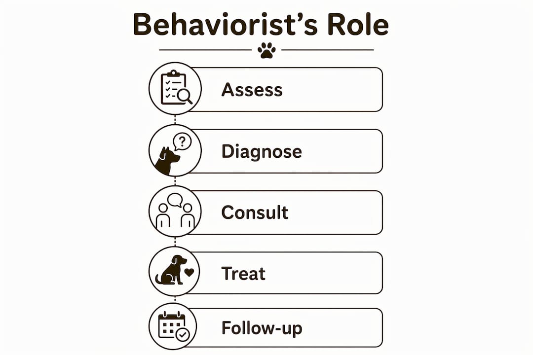Infographic outlining certified animal behaviorist roles